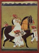 India Kumbhawat Kesari Singh to Prerd, a hookah smoking and accompanies of its servant shafts, Jodhpur